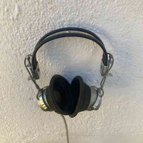 Auriculares de estudio de los años 40, vintage, usados en radio y rodajes